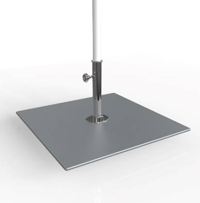 A metal base with a white pole

AI-generated content may be incorrect.