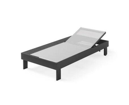 Large sunbed with storage compartment