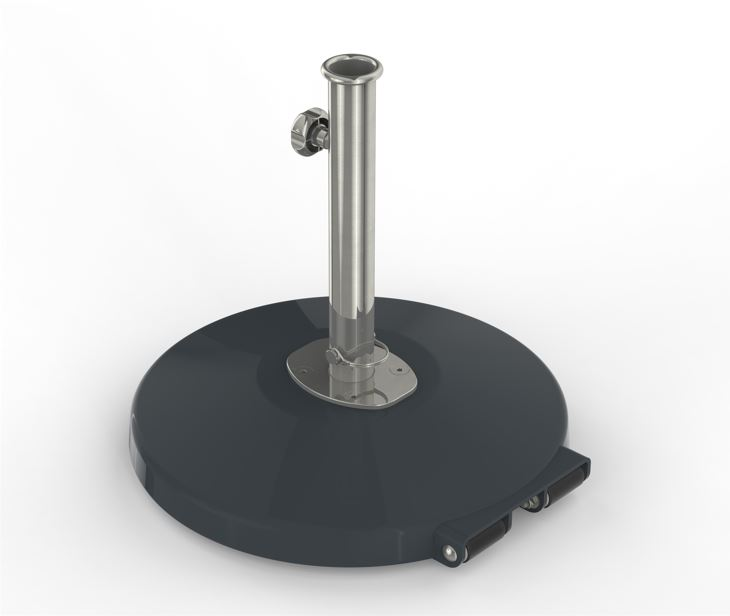 ACFW - ALUMINUM CONCRETE BASE WITH WHEELS - TALL EDGE
